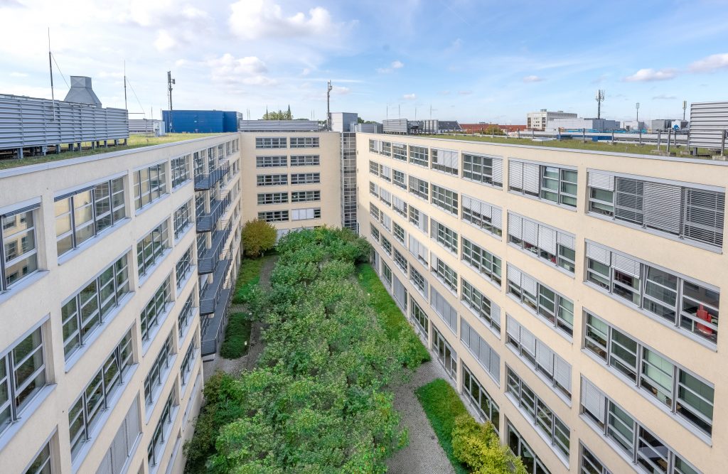 Das Leitwerk mit grünem Innenhof